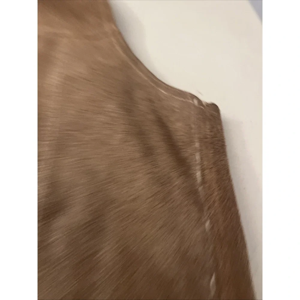 Joe's Genuine Leather Brown Suede &‎ Sherpa Lined Leather Vest Snaps Pockets